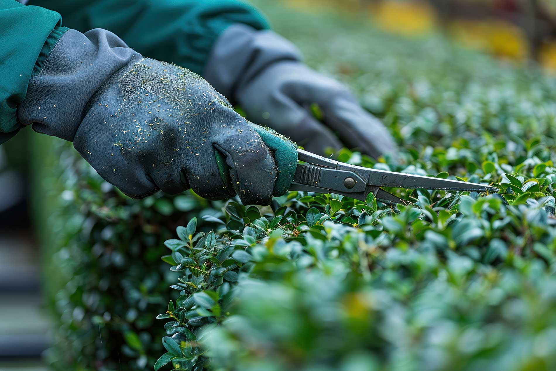 hedges being trimmed